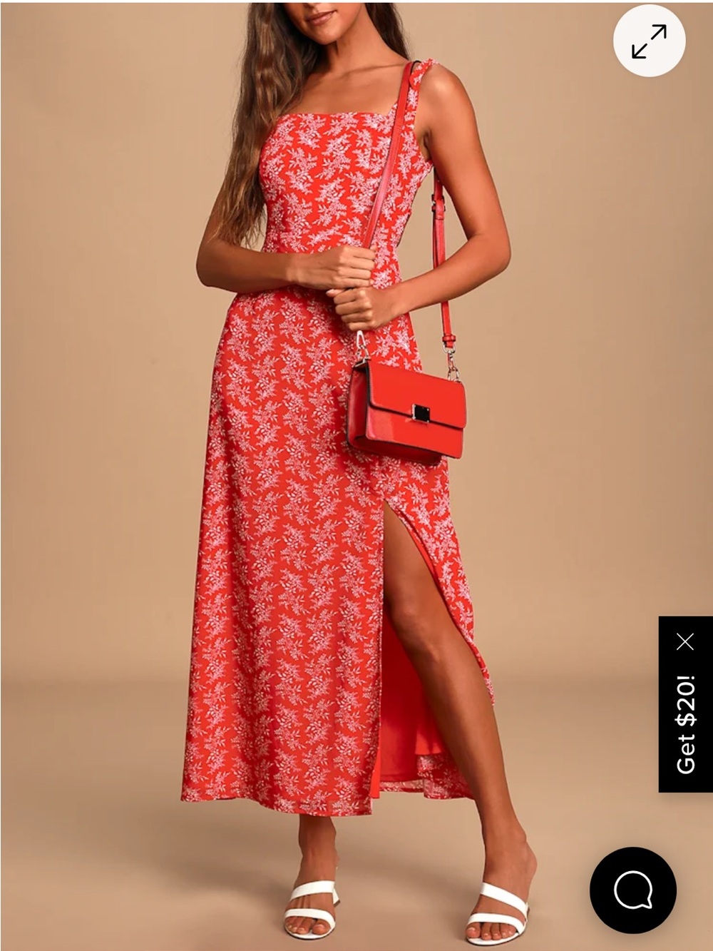 Lulu’s Back to Backless Red Print Lace-Up Backless Dress